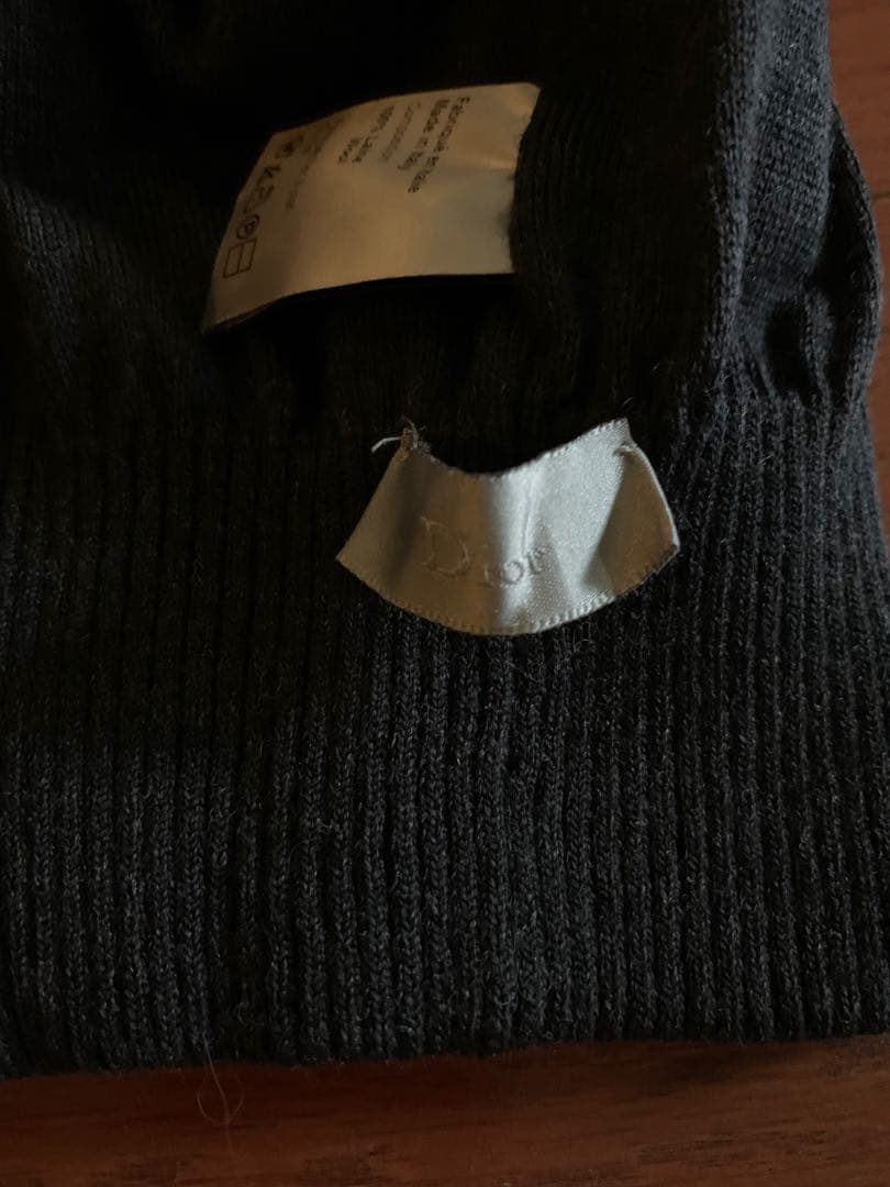 本物超希少ディオールオムエディ期ビーニーニット帽子グレーイタリア製