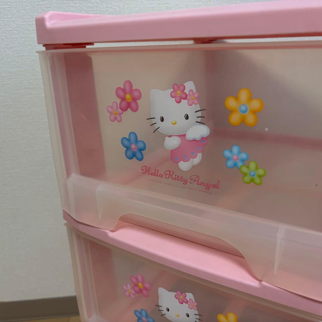 【専用】ハローキティ　収納ボックス　3段衣装ケース　キャスター付き　サンリオ