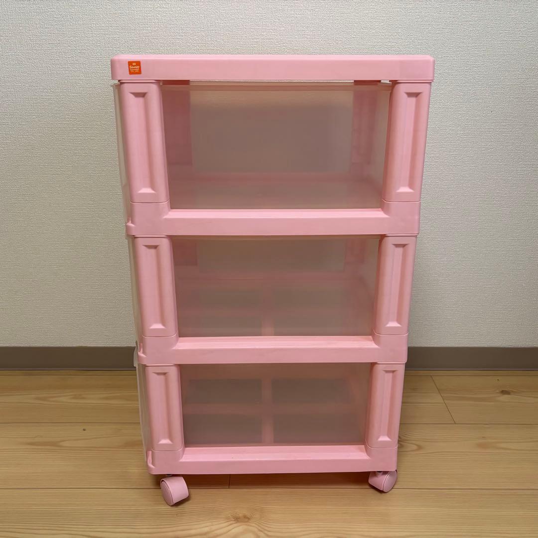【専用】ハローキティ　収納ボックス　3段衣装ケース　キャスター付き　サンリオ