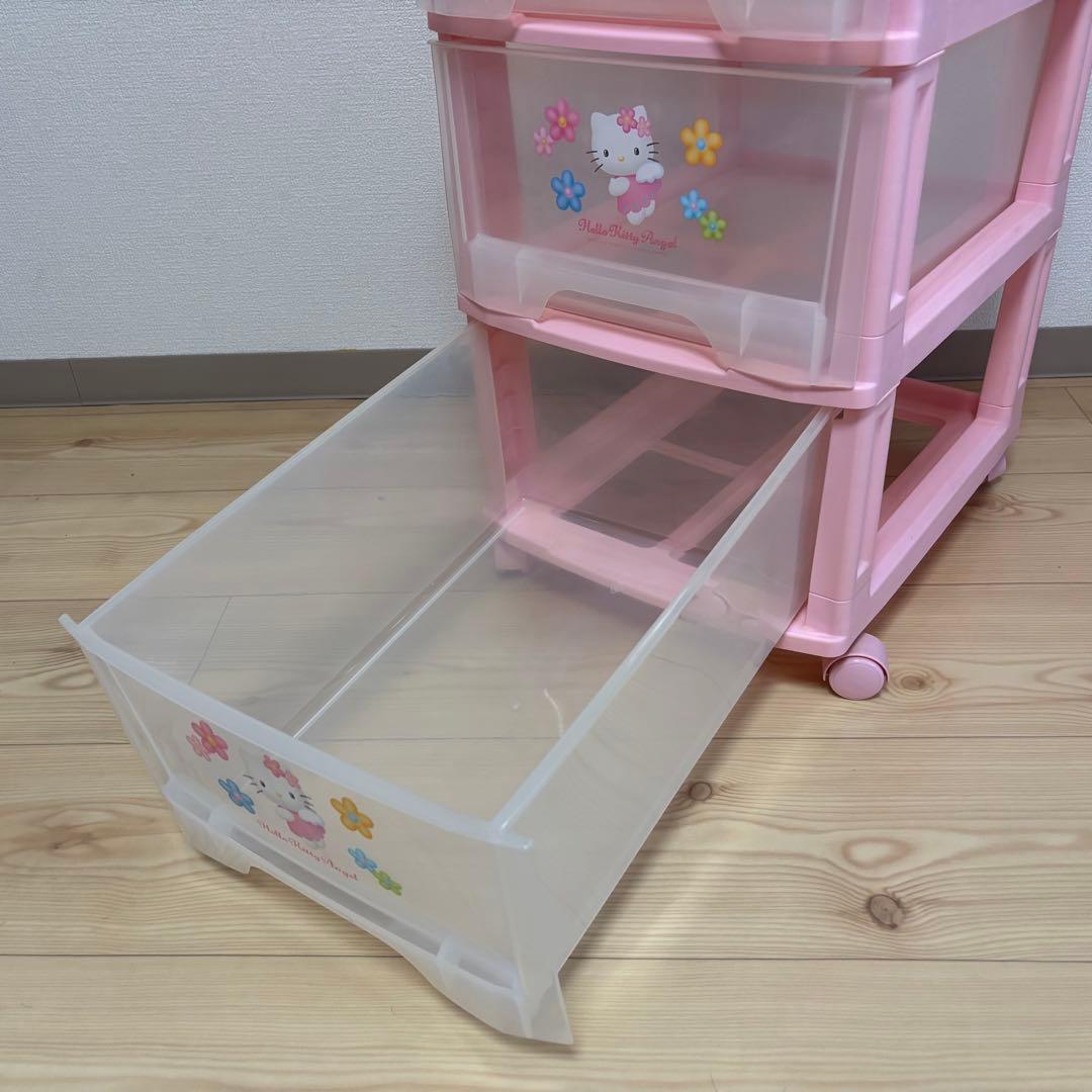 【専用】ハローキティ　収納ボックス　3段衣装ケース　キャスター付き　サンリオ