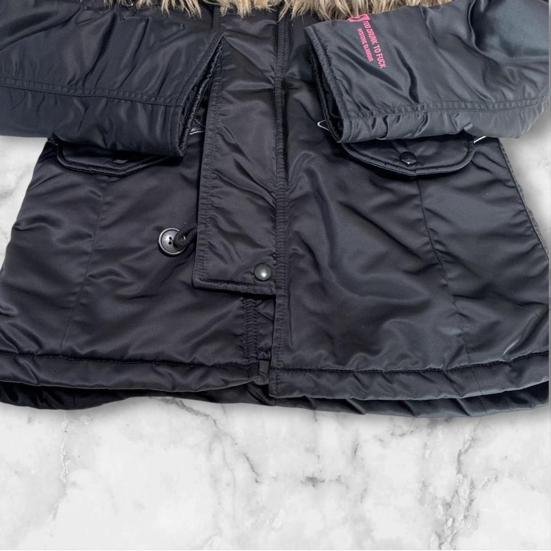 ヒステリックグラマー　モッズコート　N-3B ファー 　ワッペン　フードジップ