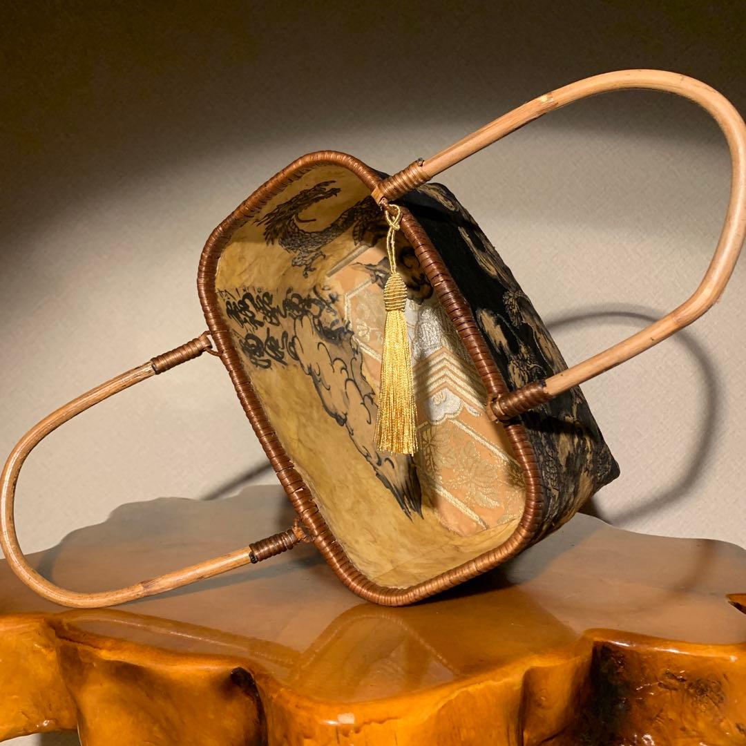 た*ん様 ＊一閑張りバッグ（龍神）柿渋染