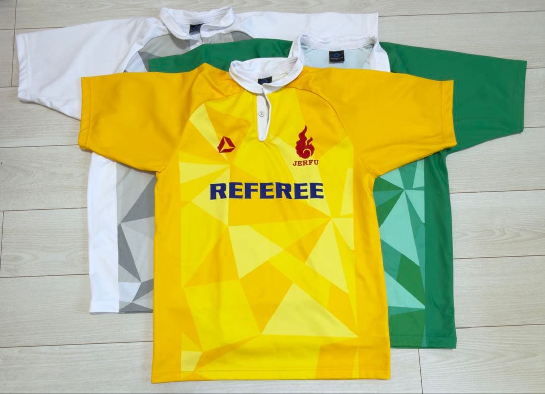 JERFU レフリージャージ・ボックスタイプ3色セット (緑、黄、緑)