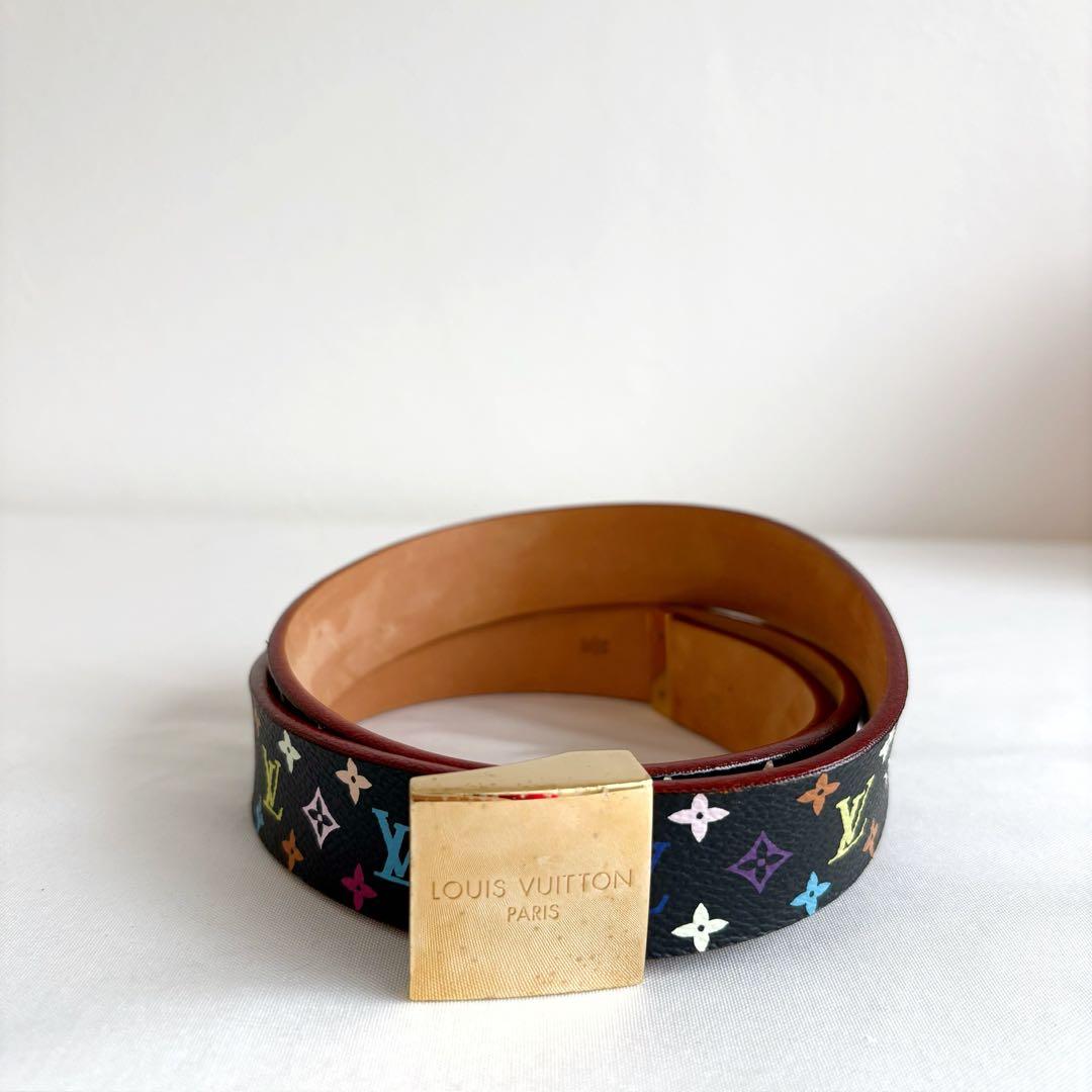 ④ 中古 ルイヴィトン モノグラムマルチカラーブラック 村上隆コラボ90/36