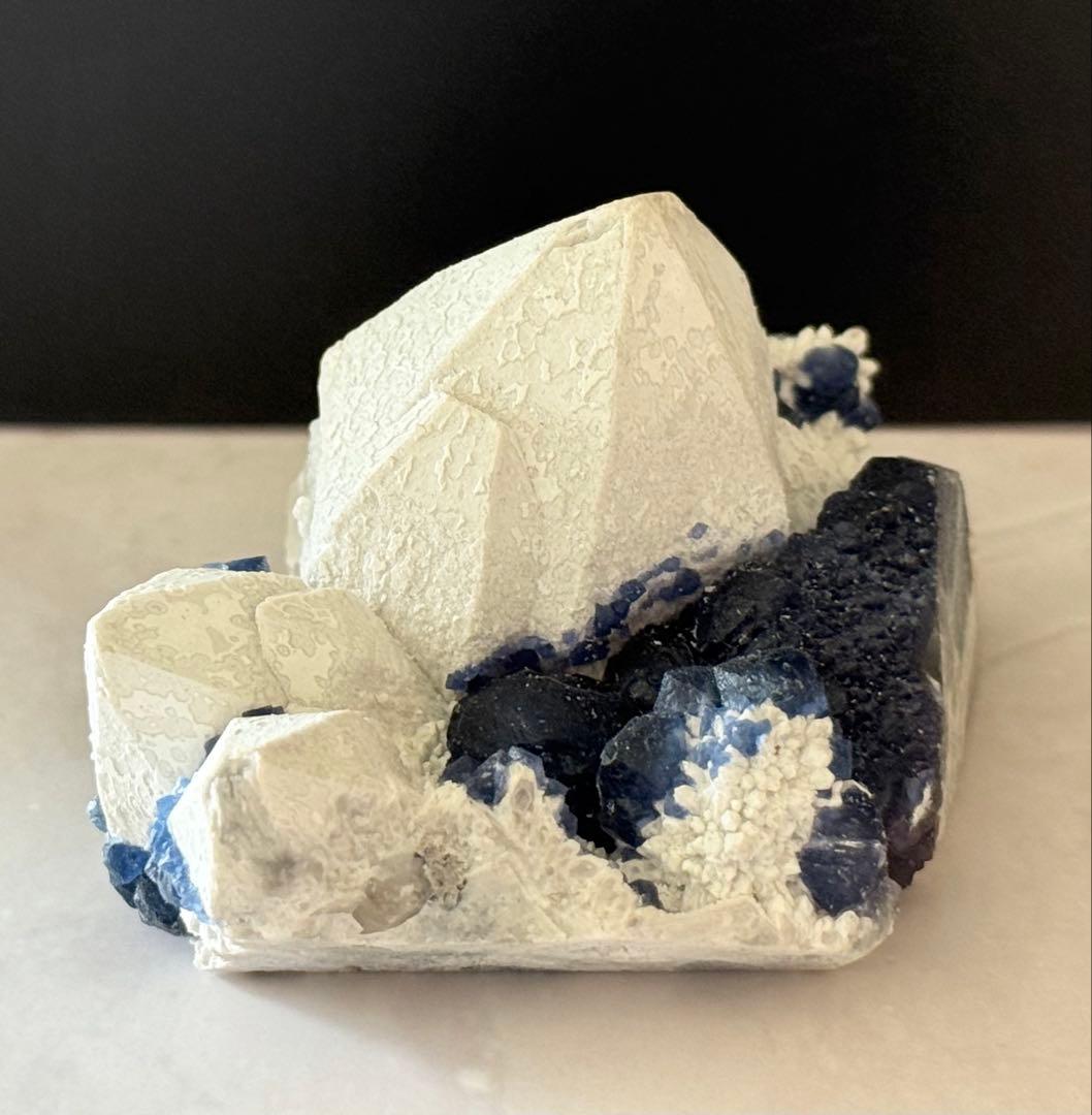 キャンドルクォーツ ブルーベリーフローライト 共生 クラスター 原石 天然石