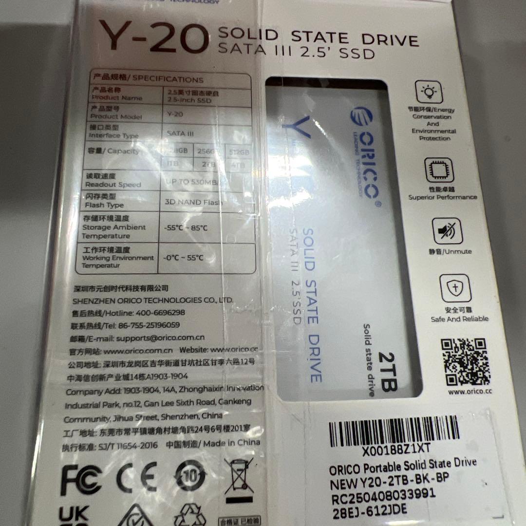 ORICO Y-20 2TB SATA III 内蔵SSD　新品未使用品