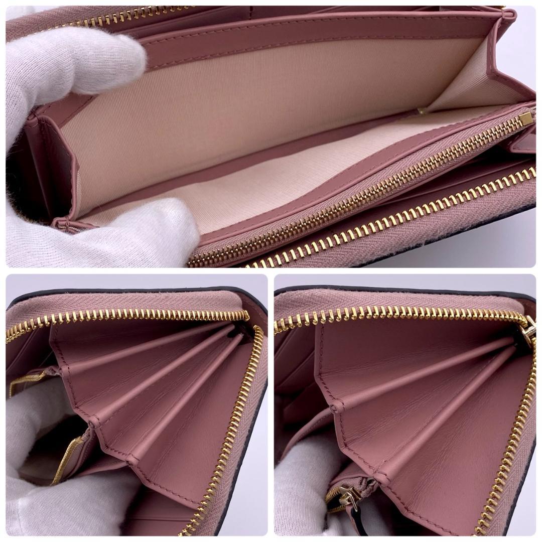 美品 GUCCI グッチ バンブー ラウンドジップ パイソン 長財布 ピンク