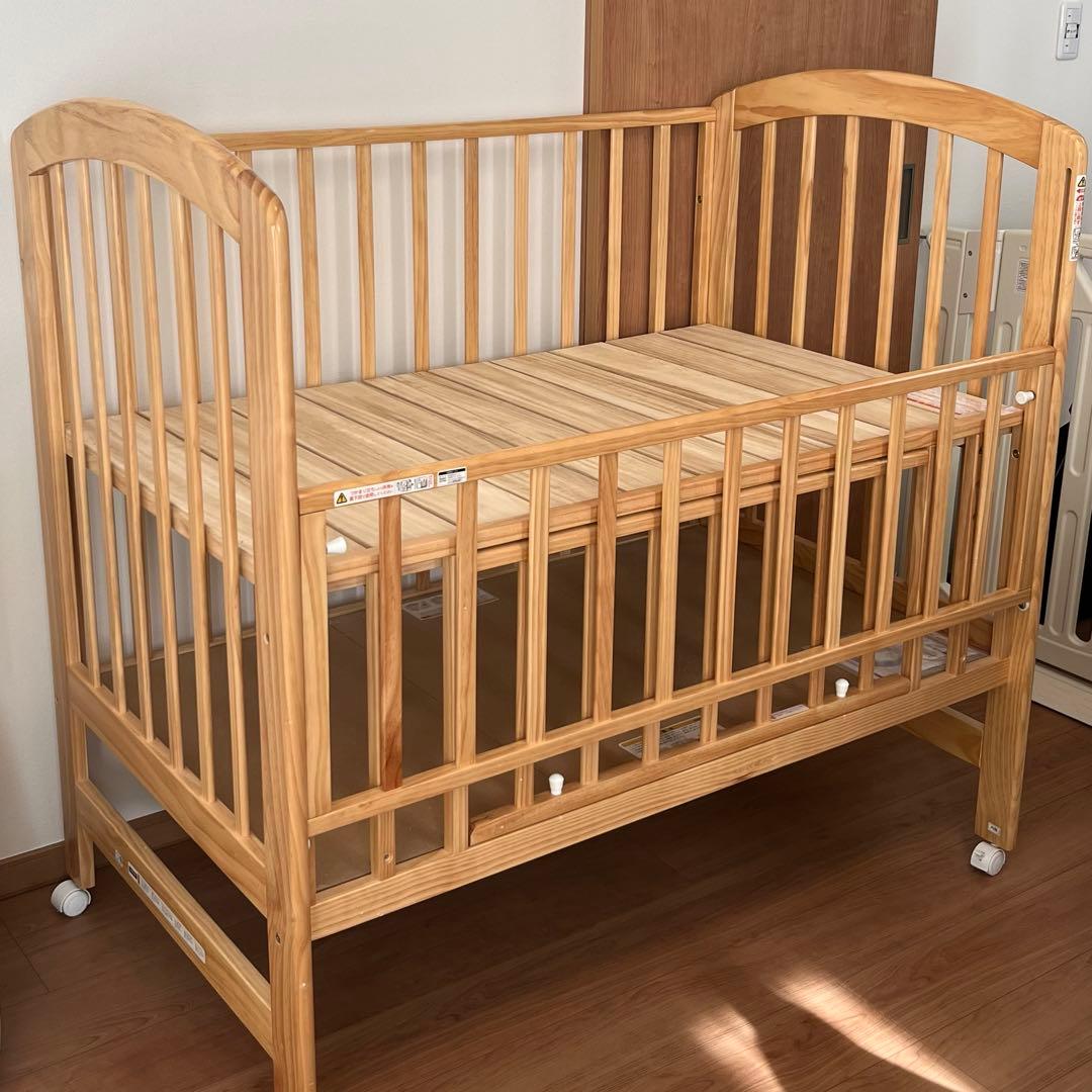 ハイポジションベビーベッド　アーチ　ナチュラル