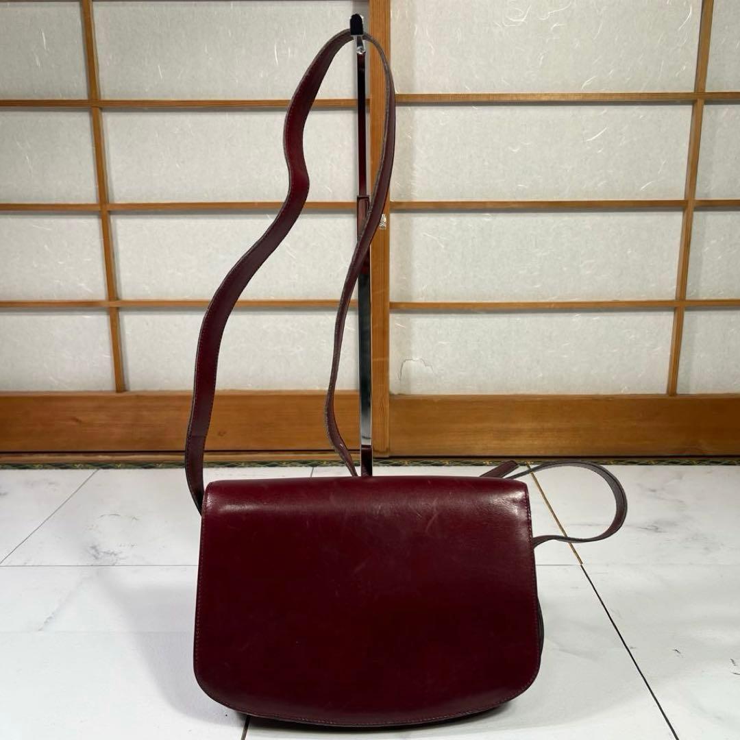 セリーヌ トリオンフ ショルダーバッグ カーフレザー ロック金具 ボルドー