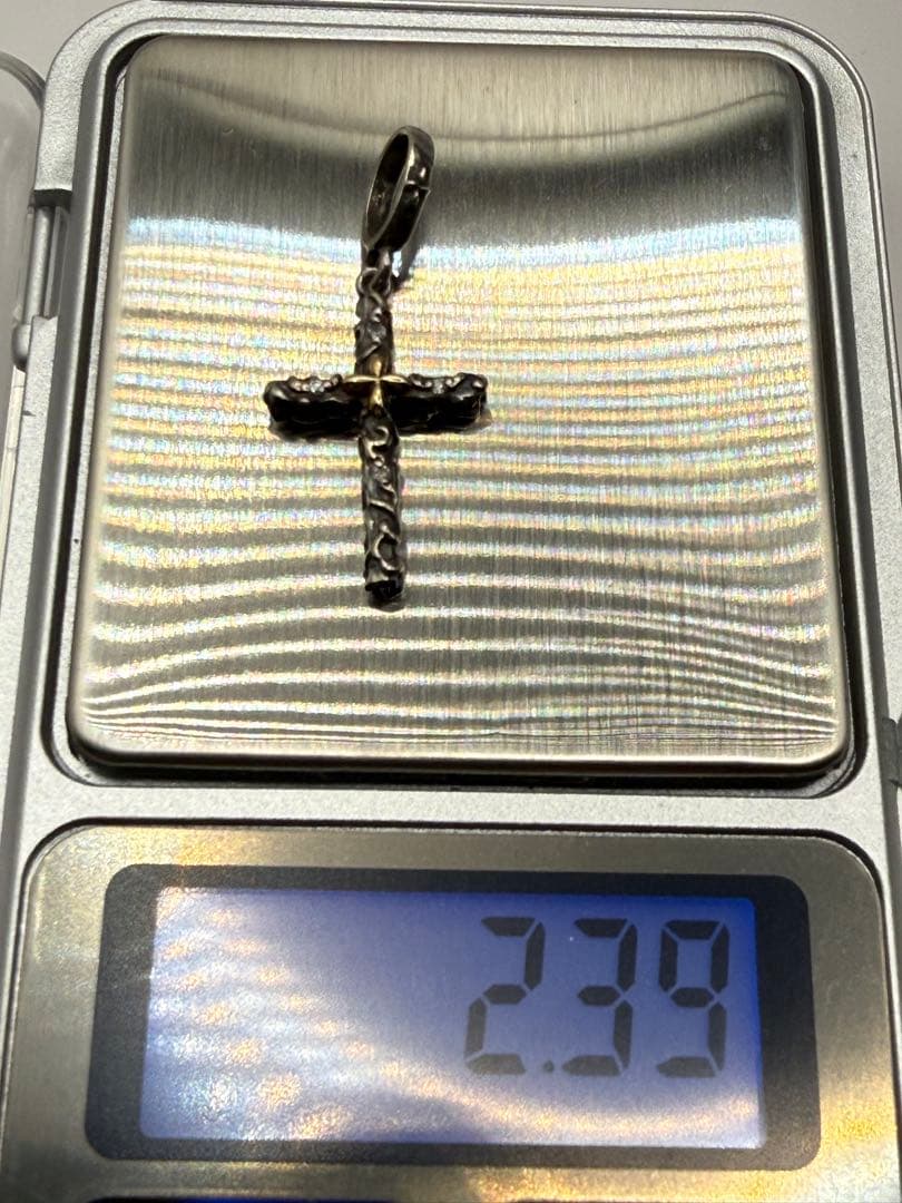 K18×SV925 コンビ クロス ペンダントトップ メンズ　レディース