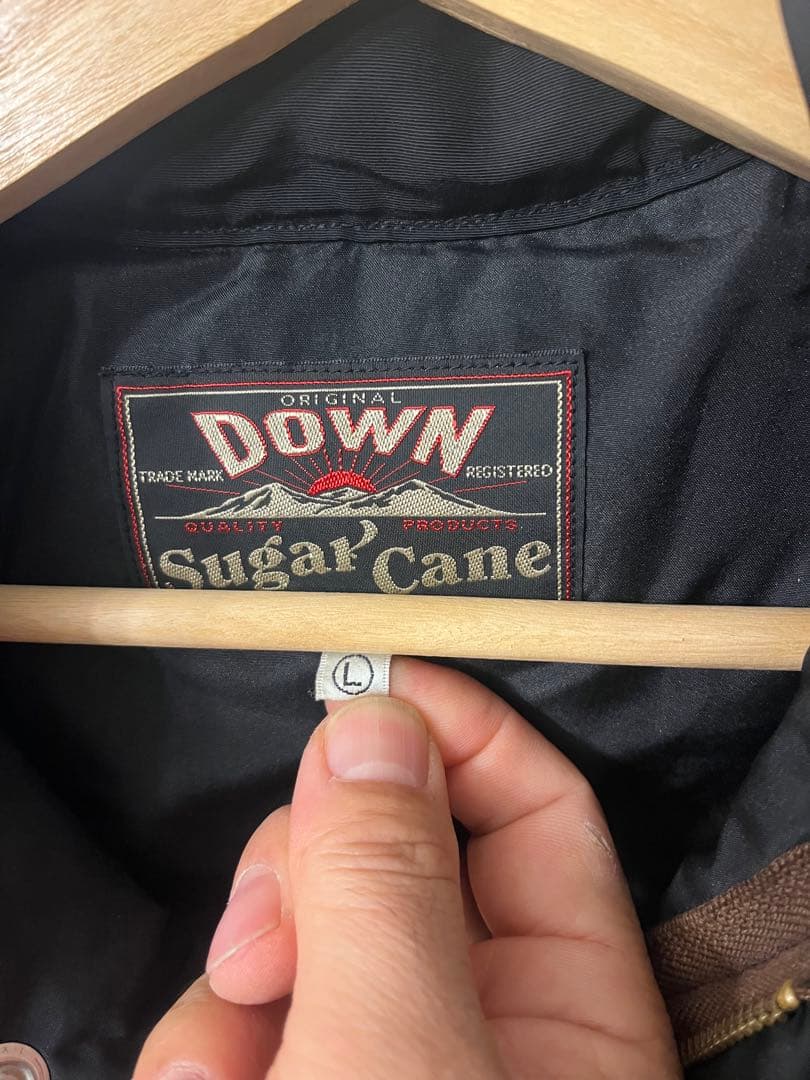 Sugar Cane ブラック ダウンベスト Lサイズ