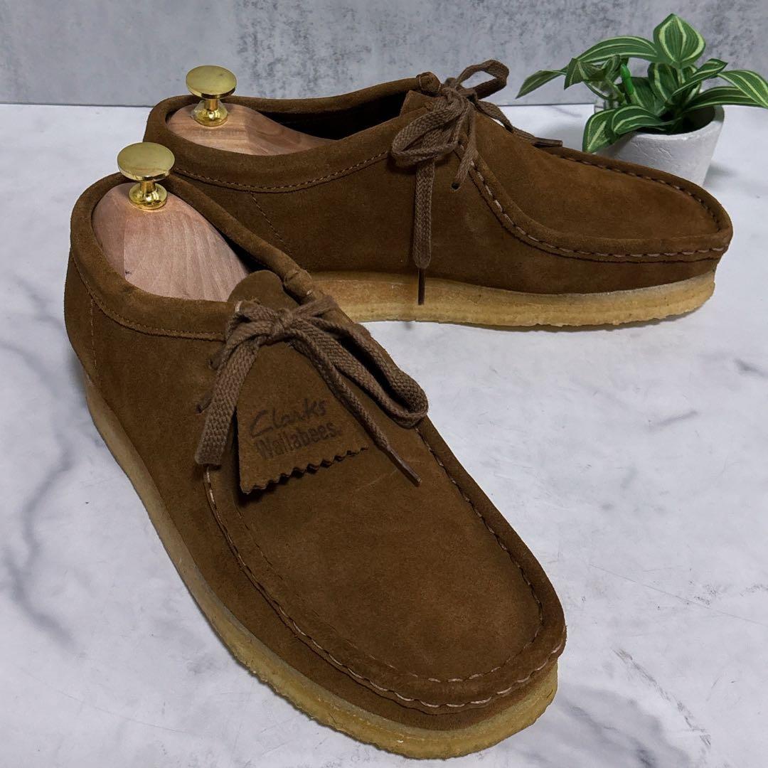 試着のみ クラークス ワラビー 本革 ブラウン スエード 定番モデル ショート丈