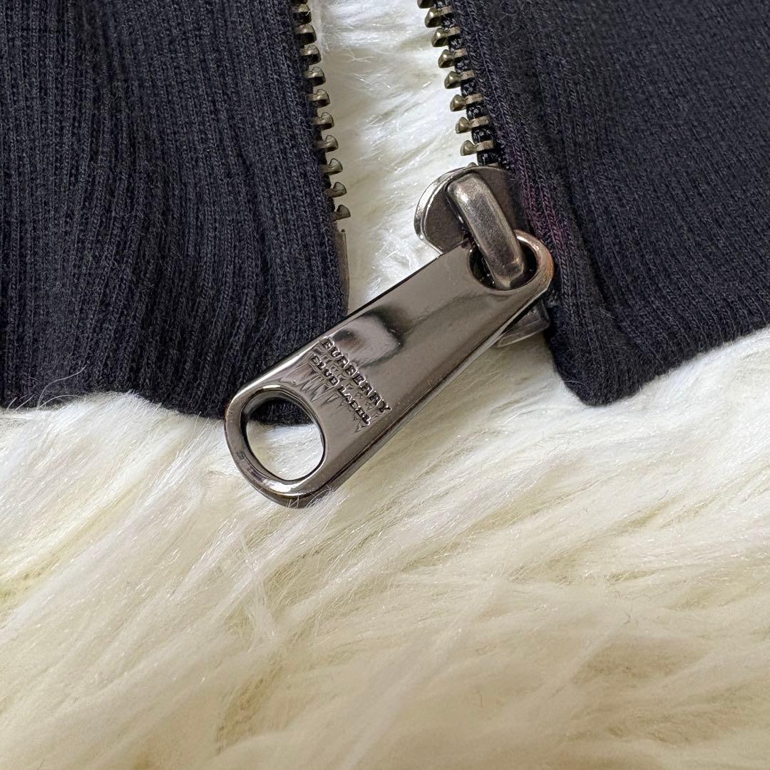 【希少】バーバリーブルーレーベル ラクーンファー パーカー ホース刺繍 黒 M