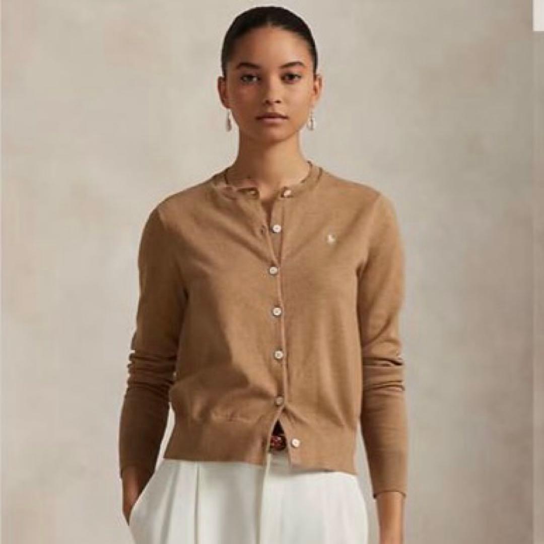 極美品✳︎ポロバイラルフローレン近年モデル現行タグキャメルカーディガン正規品L人気