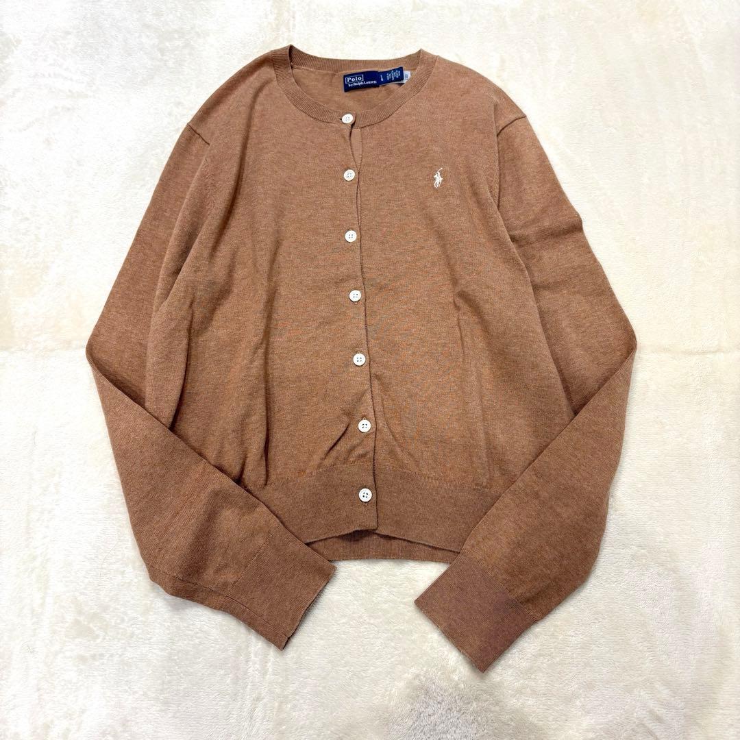極美品✳︎ポロバイラルフローレン近年モデル現行タグキャメルカーディガン正規品L人気