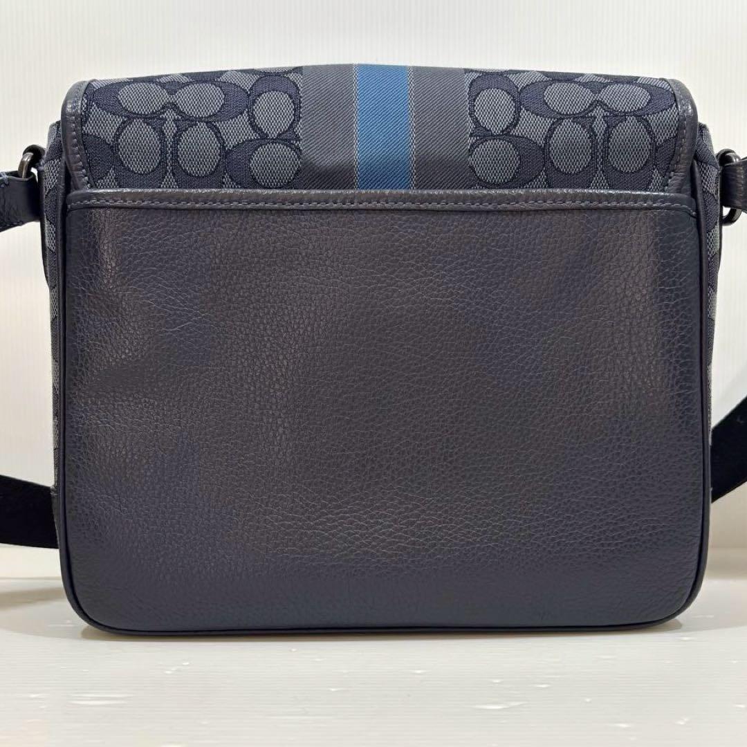 COACH コーチ　ショルダーバッグ トンプソン　シグネチャー　ネイビー