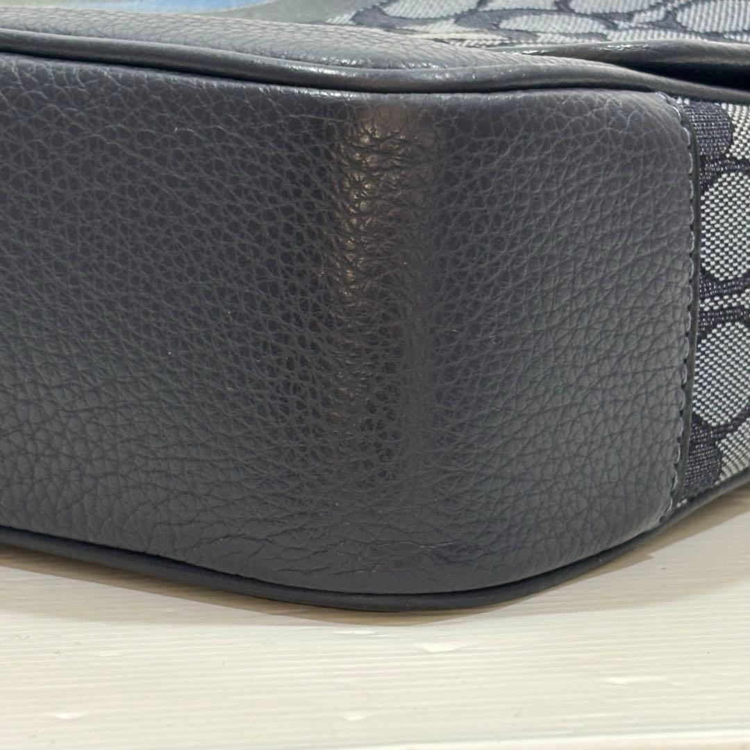 COACH コーチ　ショルダーバッグ トンプソン　シグネチャー　ネイビー