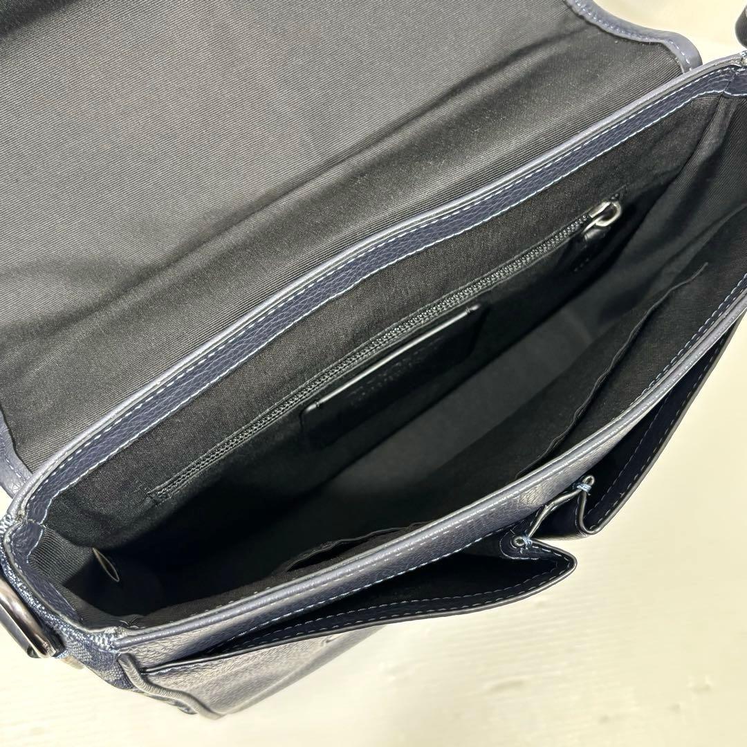 COACH コーチ　ショルダーバッグ トンプソン　シグネチャー　ネイビー