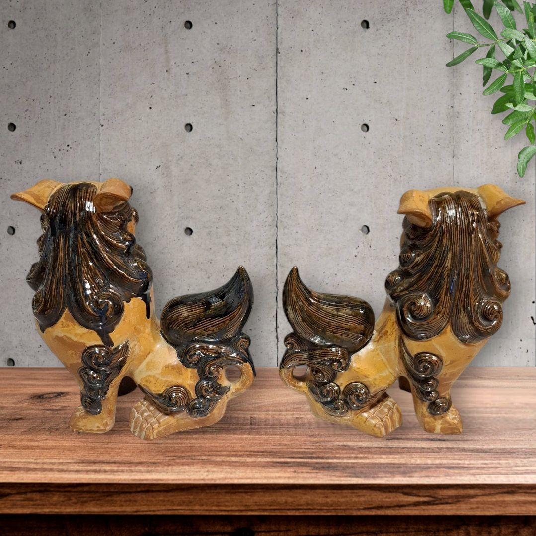 シーサー　沖縄　置物　開運　厄除け　2個組魔除け　大サイズ　インテリア