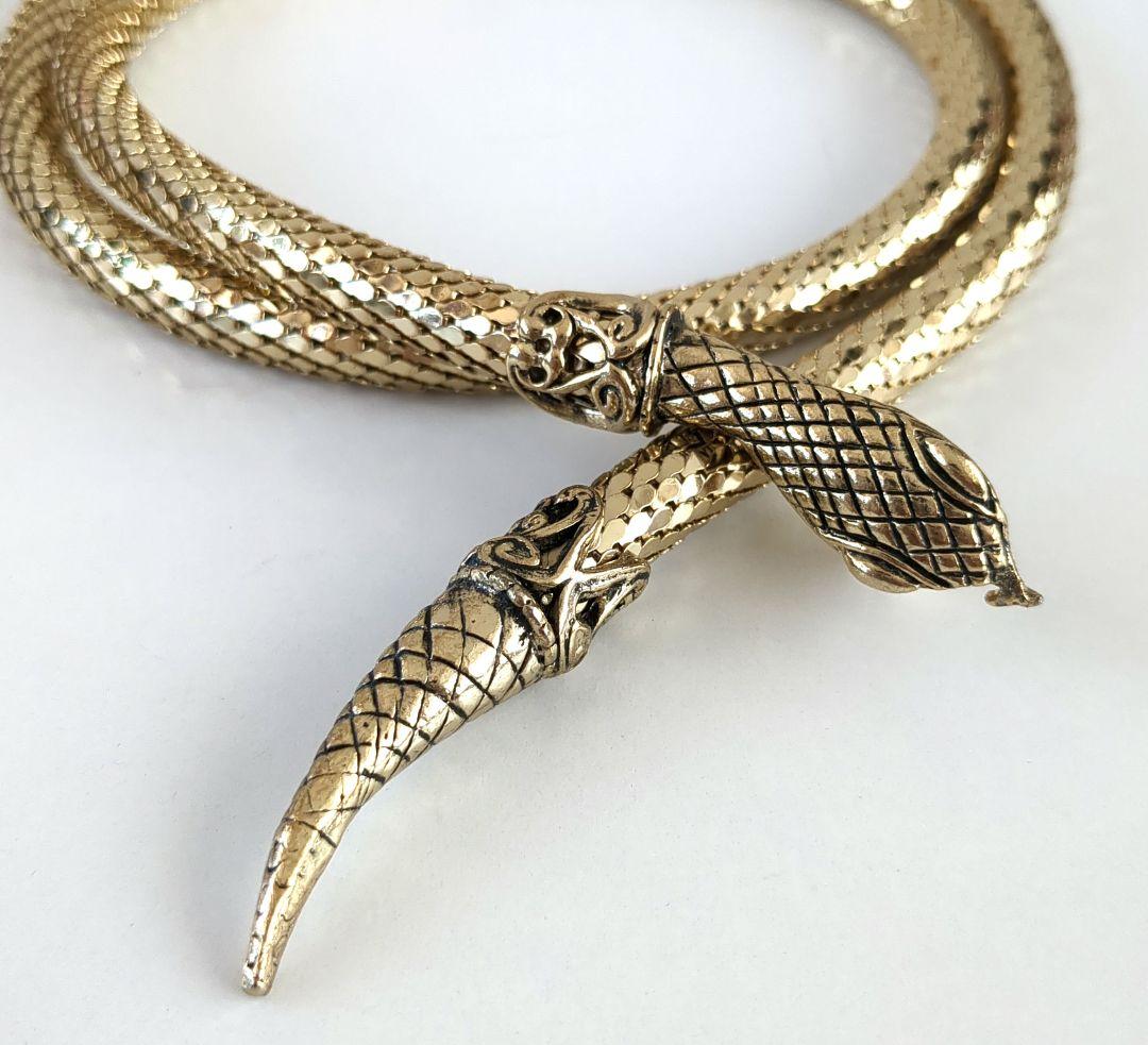 Whiting ＆ Davis *アンティーク　蛇ベルト*ゴールド