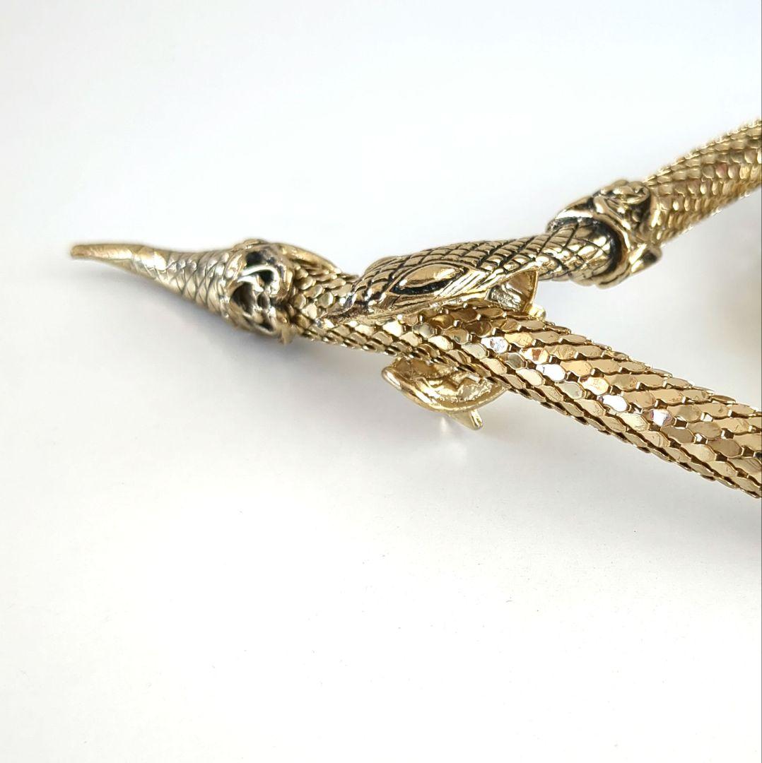 Whiting ＆ Davis *アンティーク　蛇ベルト*ゴールド