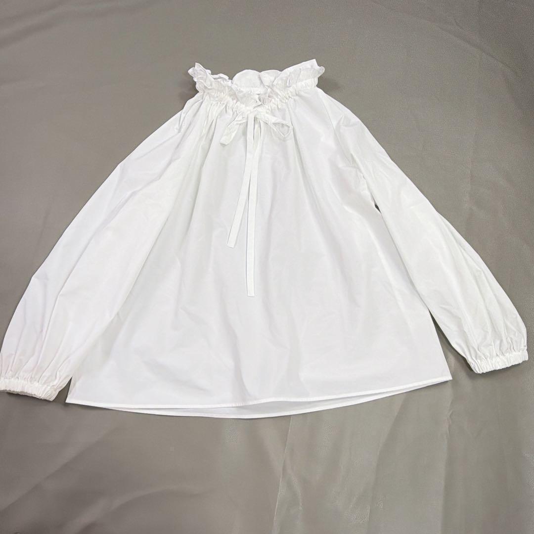 ユナイテッドアローズ オーガンジーフリルリボンブラウス　ギャザー　セレモニー