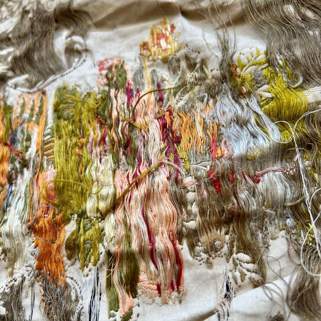 フランスアンティーク 古邸宅カーテン生地 朽ちた美を纏うテキスタイル