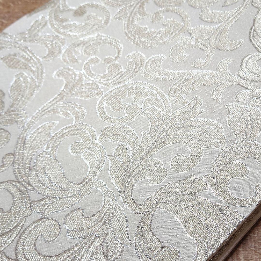 袋帯 唐草更紗 白銀 銀箔 キラキラ お仕立て込み