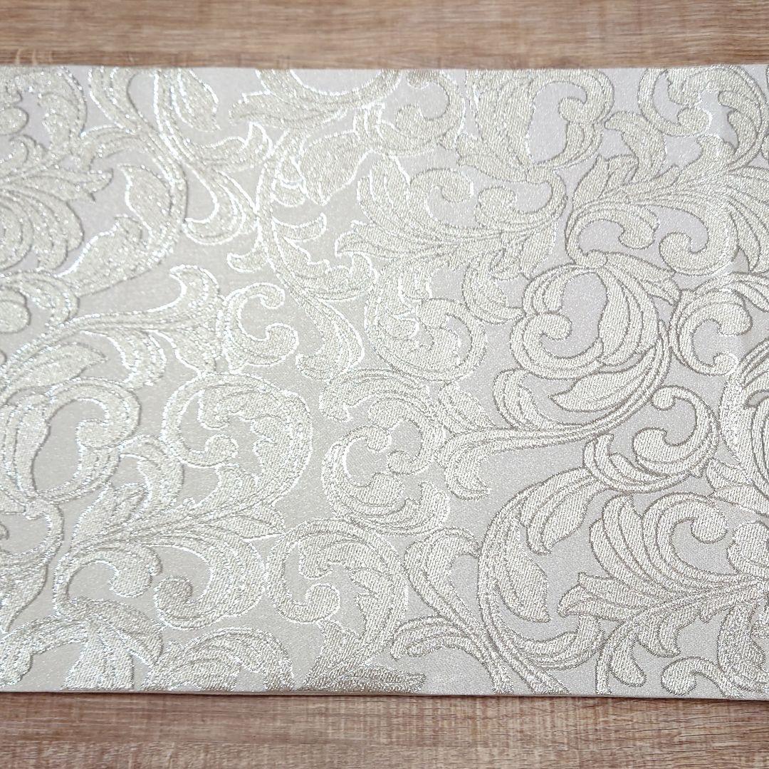 袋帯 唐草更紗 白銀 銀箔 キラキラ お仕立て込み