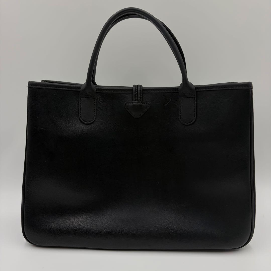 LONGCHAMP ロンシャン ロゾ ハンドバッグ レザー ブラック A4可