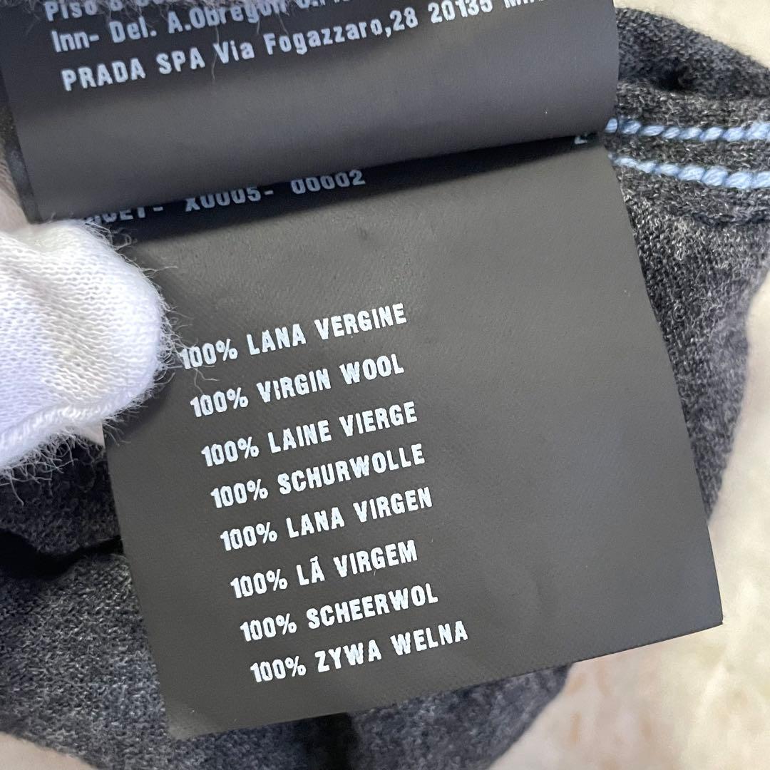 PRADA プラダ ウール 長袖 Ｖネック ニットカットソー セーター 48