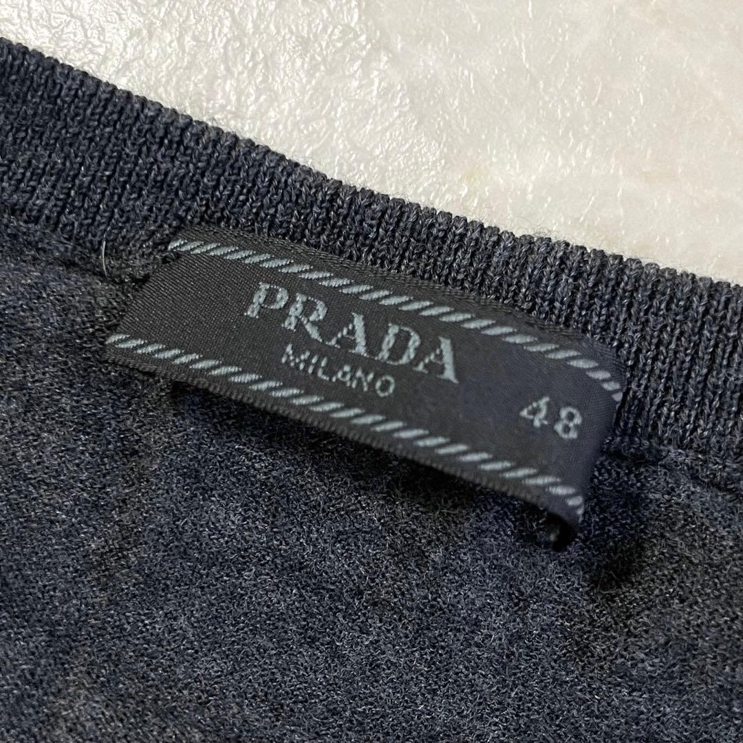 PRADA プラダ ウール 長袖 Ｖネック ニットカットソー セーター 48