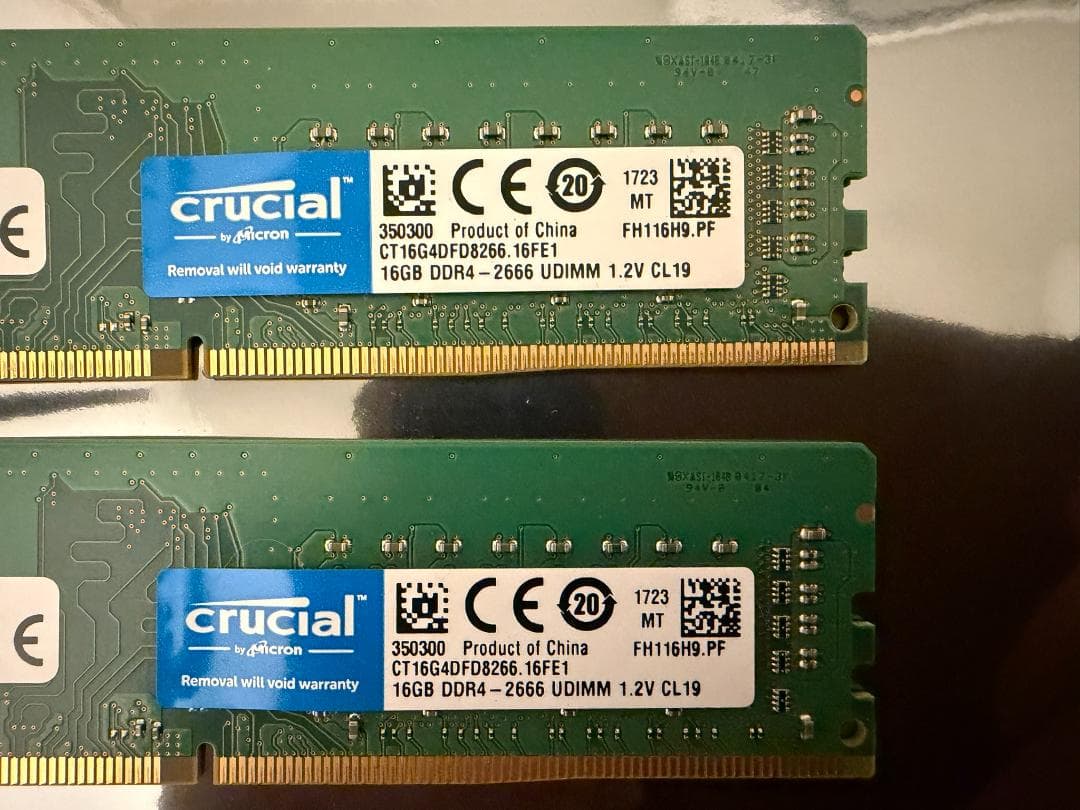 メモリ crucial DDR4-2666 32GB(16GB×2枚)