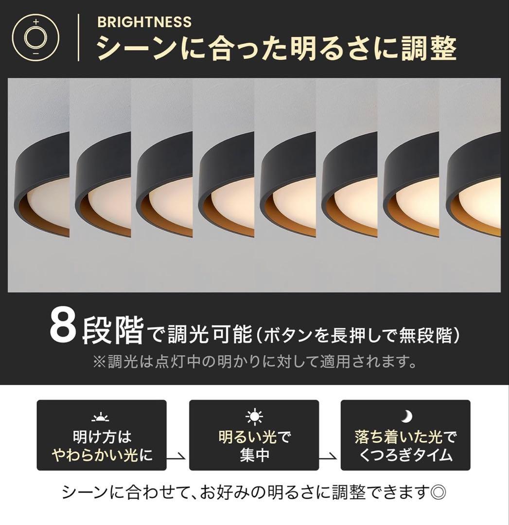 【新品未使用品】LOWYA ロウヤ シーリングLEDライト ブラック　8畳