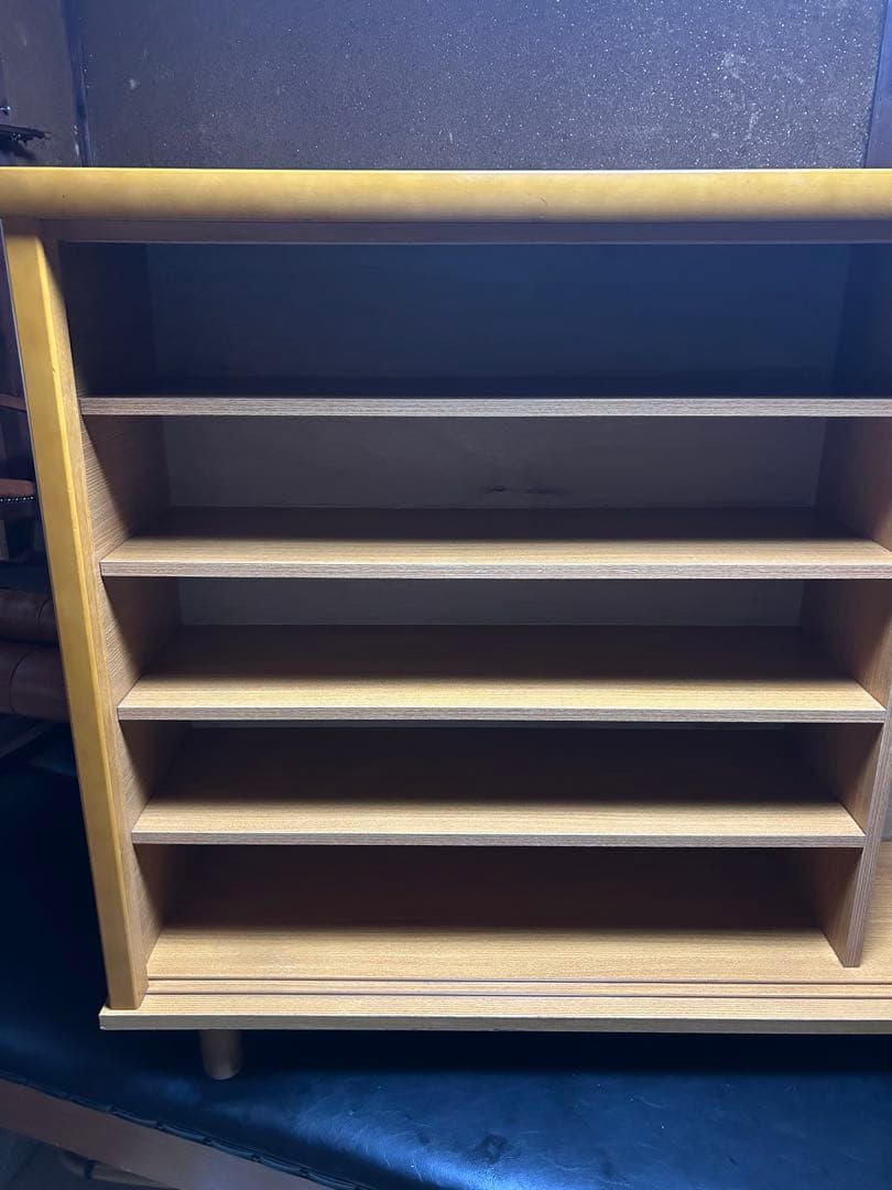 昭和レトロ 窓枠型扉5段 木製下駄箱 シューズラック サイドボード 古家具