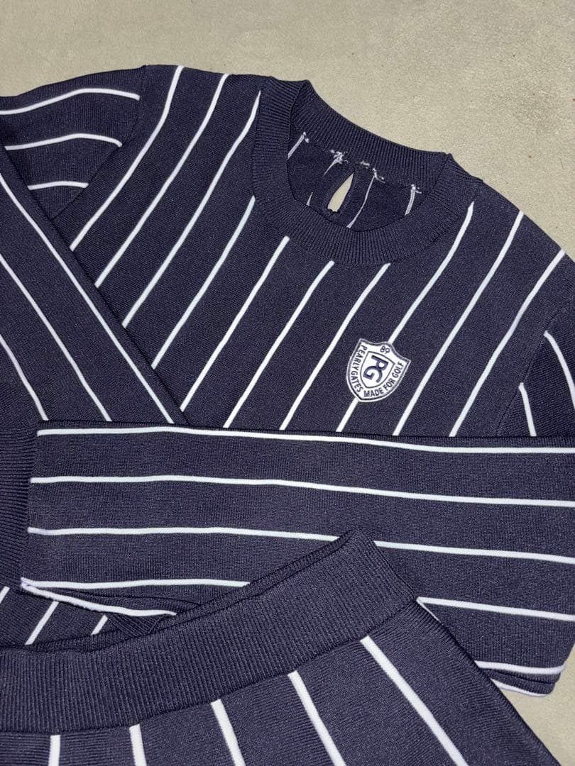 （梵）パーリーゲイツ、ストライプ柄シリーズ、セットアップ、サイズ1