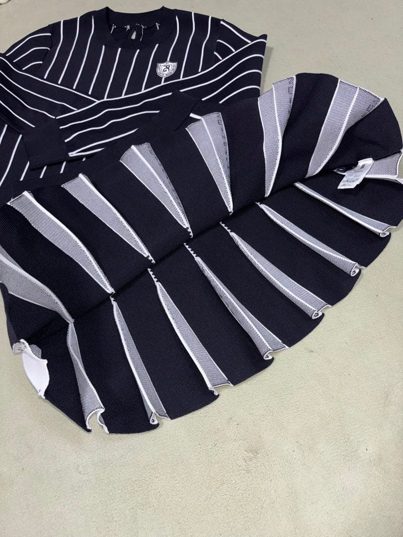 （梵）パーリーゲイツ、ストライプ柄シリーズ、セットアップ、サイズ1