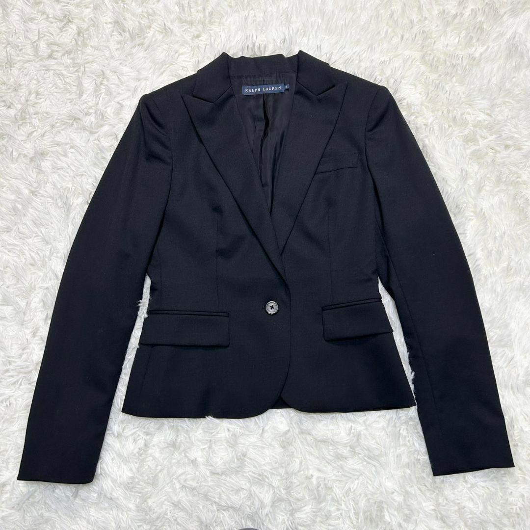 【美品】ラルフローレン スーツ セットアップ フォーマル フレアスカート 黒 S