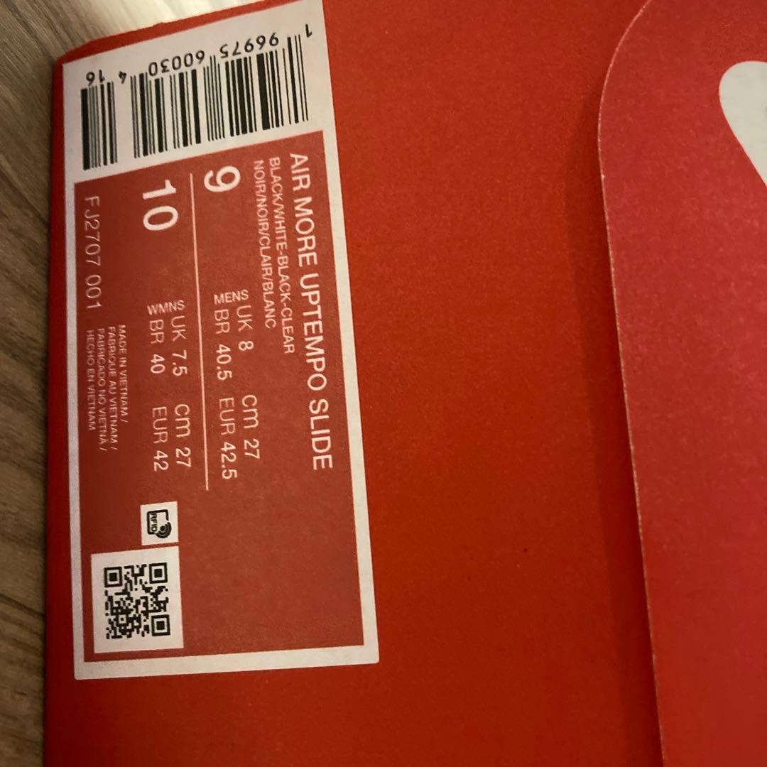 NIKE 27 アップテンポ　27 サンダル　ブラック　メルキャン