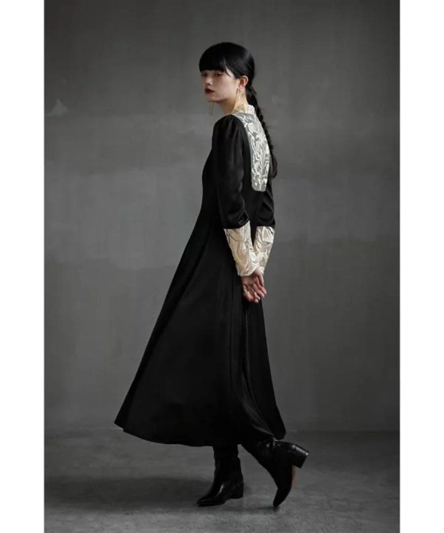 etoll. バック刺繍ドレス Sサイズ