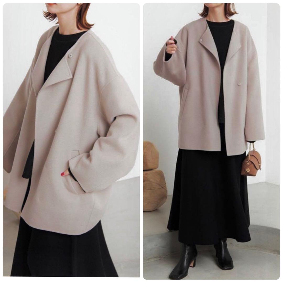 近年✨SLOBE IENA ダブルフェイスウールショートコクーンコート