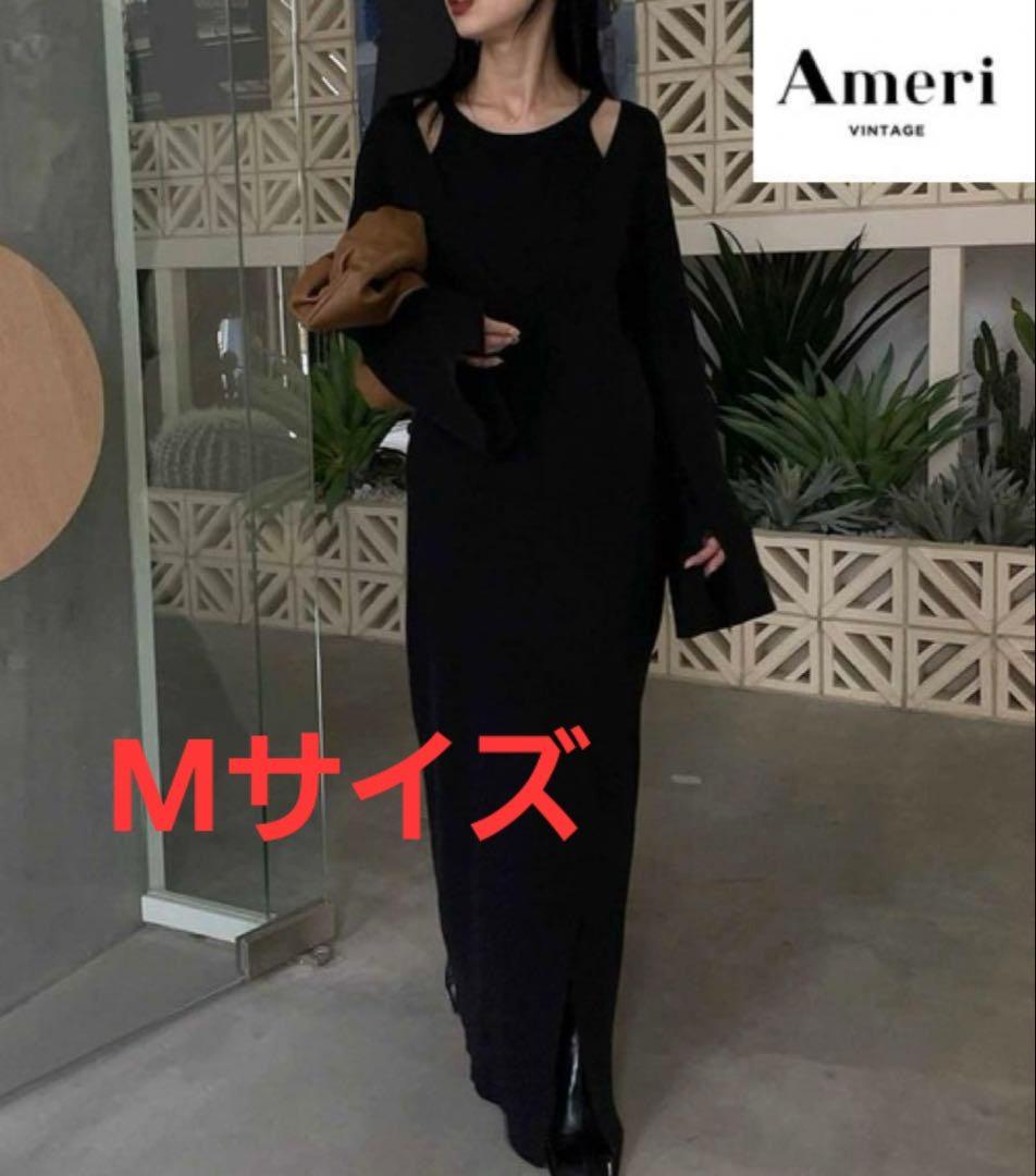AMERI　CAN SLEEVE LAYERED KNIT DRESS
