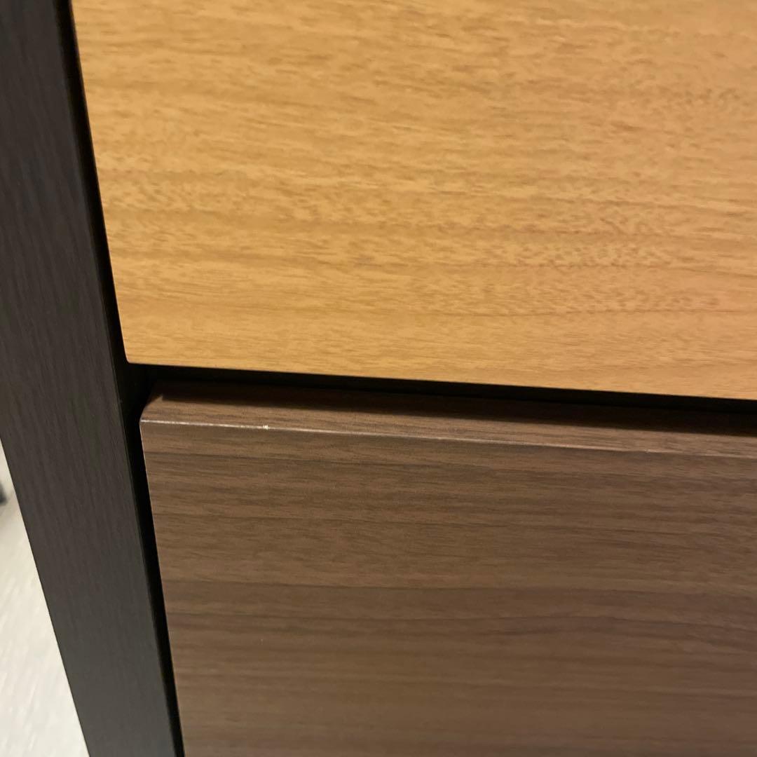 ニトリ　4段チェスト　木目　レール　引き出し　ブラウン