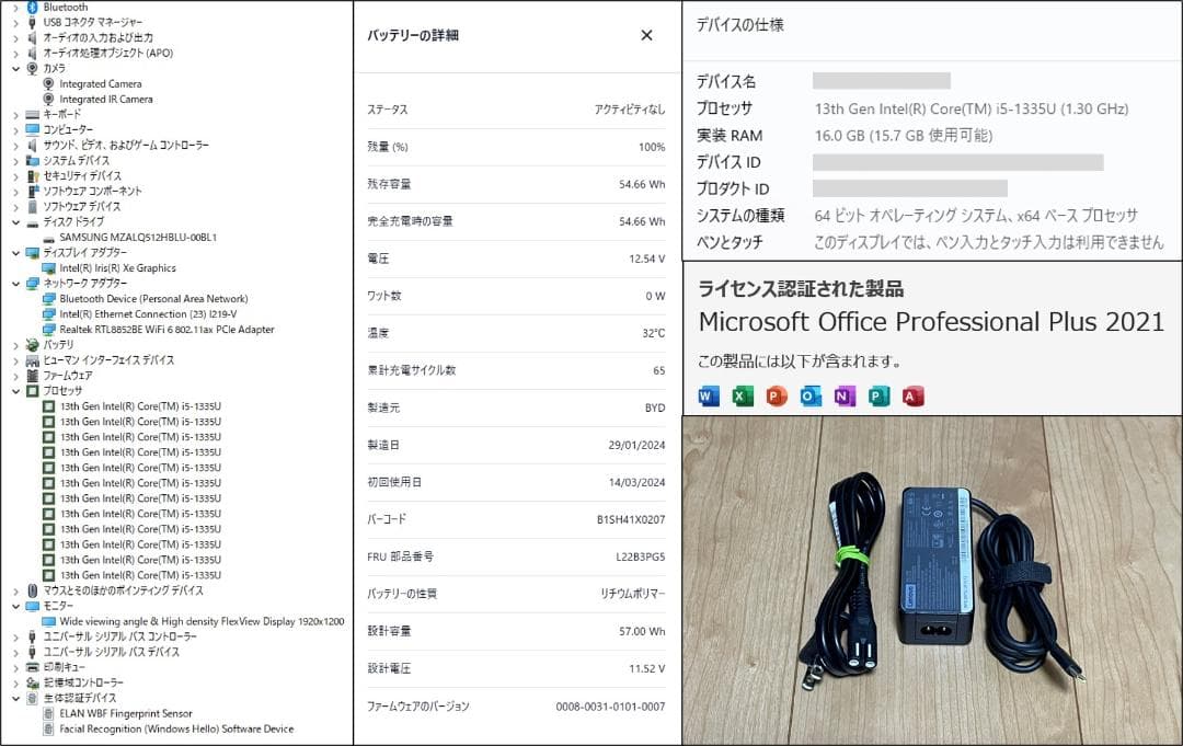 ThinkPad E14 Gen5（i5/16G/512G/WUXGA/オフィス