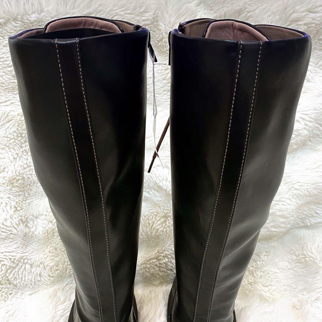 【新品・タグ付・厚底】by あしながおじさん レースアップロングブーツ L