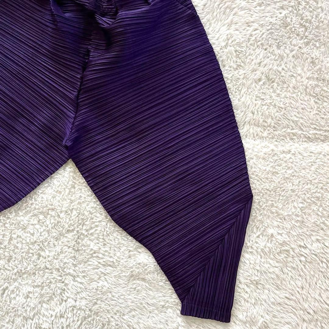 美品【プリーツプリーズ】2023年　変形　切り替え　サルエルパンツ　パープル