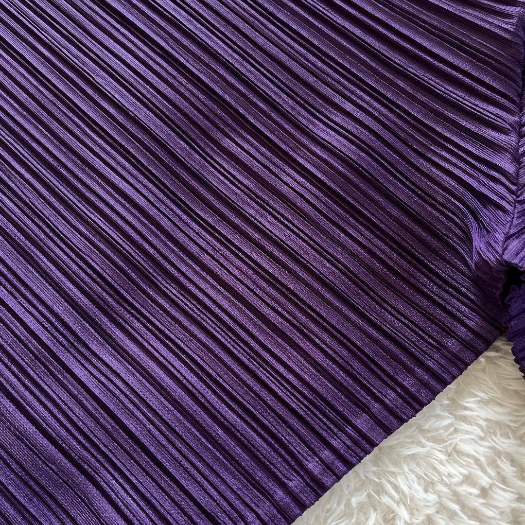 美品【プリーツプリーズ】2023年　変形　切り替え　サルエルパンツ　パープル