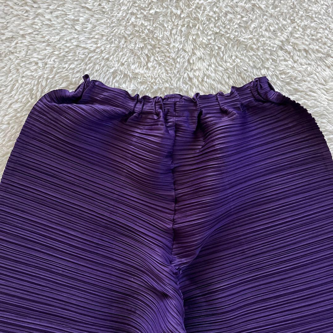 美品【プリーツプリーズ】2023年　変形　切り替え　サルエルパンツ　パープル