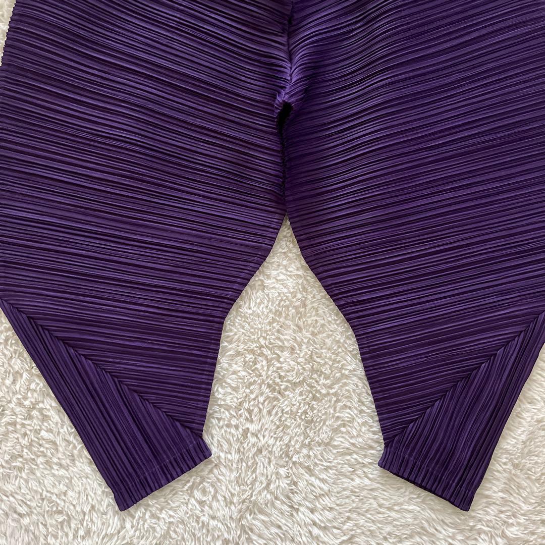 美品【プリーツプリーズ】2023年　変形　切り替え　サルエルパンツ　パープル