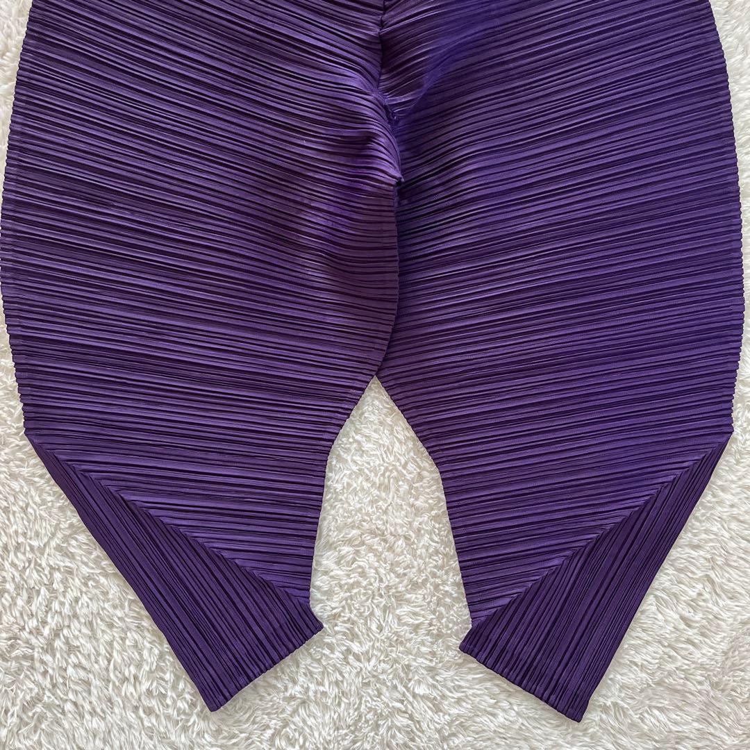 美品【プリーツプリーズ】2023年　変形　切り替え　サルエルパンツ　パープル